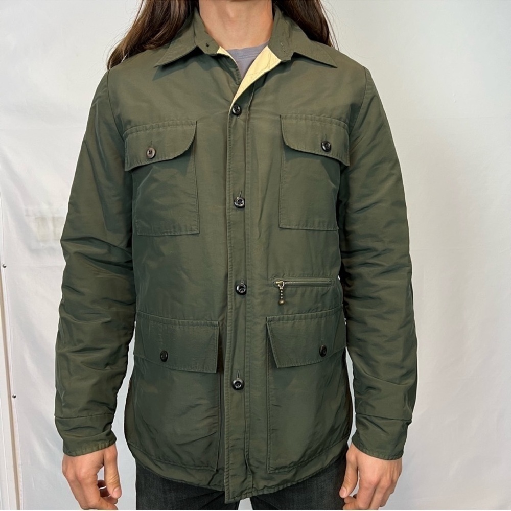 Jack Spade Green Utility Jacket Pockets Button Front Medium